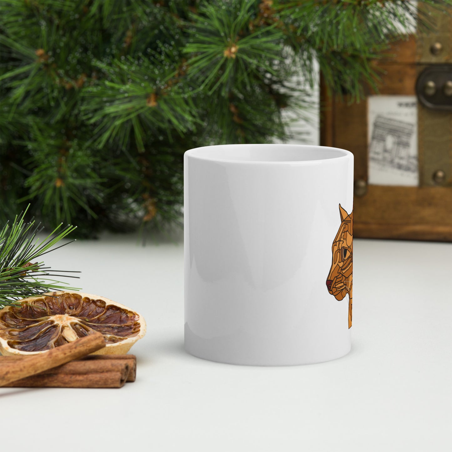 Little Orange Cat - White Glossy Mug