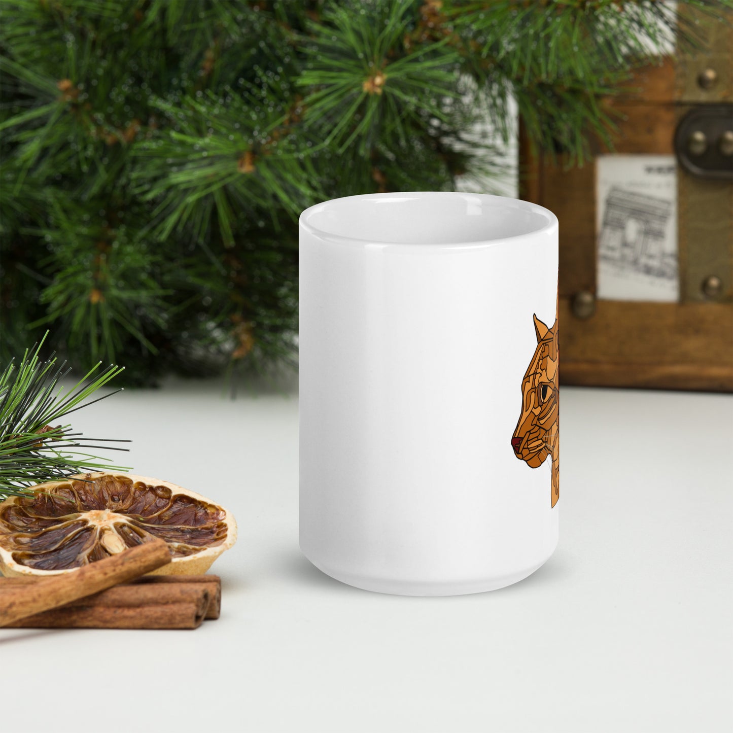 Little Orange Cat - White Glossy Mug