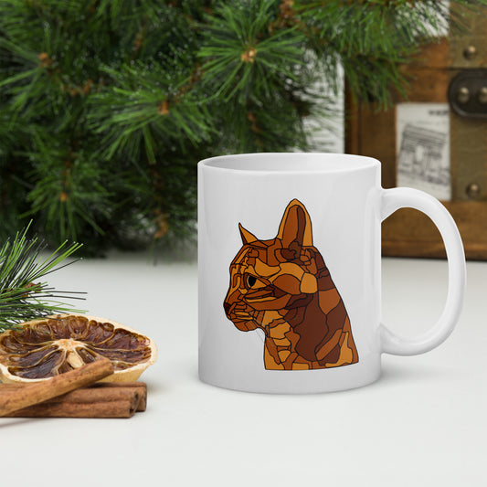 Little Orange Cat - White Glossy Mug